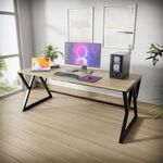 Riyan Luxiwood® Daffodil Computer Table in Engineered Wood with Flat Surface, Multi-Usage Laptop Desk & Home Office, Desk Sturdy Gaming Table (Beige) (1 Years Warranty)