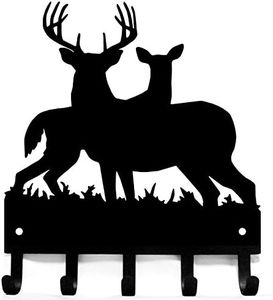 The Metal Peddler Buck Deer Family #1 Deer Key Rack Hanger - Large 9 inch Wide - Made in USA