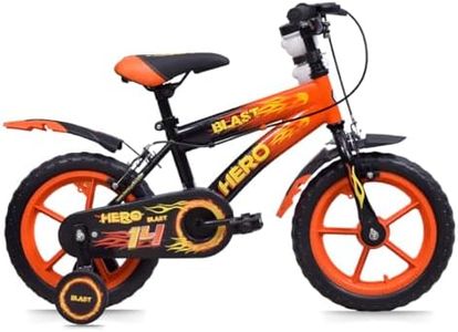 Hero Blast 14T Single Speed Bicycle for Kids | Black-Orange | Rigid Suspension | Caliper Brake | Idea for Kids | 95% Assembled Cycle(Ready to Ride in 5 Min)