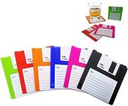 Floppy Silicone Disk Coasters Set of 6,Durable Heat Resistant Non,Slip Protect Your Tables,Retro Writing Coasters for Your Drinks