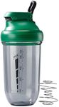 PROCHAIN Shaker Bottle for Protein Shakes, Pre Workout Small Mixing Cup for Sport Supplement, Mini Drink Mixer, Gym Water Bottle, Dishwasher Safe, 20 OZ, BPA-Free Tritan (Green)
