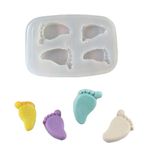 UKIYO international® - Baby Feet Silicone Mold 3D New Footprints Molds 4 Cavity for Candle Making Baby Shower Mould Fondant Cake Decoration Chocolate Making DIY