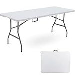 Denny International 1.8M 6ft Heavy Duty Folding Table for Catering Camping Table Trestle for BBQ Picnic Party