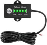 HonorMeet 12V 24V LED Lead-acid Battery Capacity Indicator Meter to Identify Remaining Power for Golf Cart, Forklift, Electric Scrubber Dryer and Snowmobile.