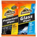Armor All Wipes in a Pouch, Car Wipes and Interior Care Wipes (Protectant+Glass Wipes)