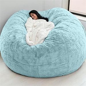Giant Bean Bag Chairs Cover, 5/6/7ft Soft Fluffy Lazy Sofa Plush Beanbag Chair Durable Comfortable Oversized Round Cover for Kids Teens and Adults (No Filler)