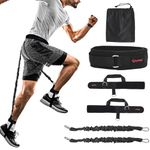Ueasy Vertical Jumping Trainer Jump Resistance Bands System Horizontal leaping Fitness (Black-60pounds),