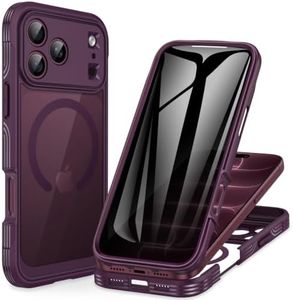 CENHUFO Privacy for iPhone 18 Pro Case/Privacy for iPhone 17 Pro Case,Compatible with MagSafe,Full-Body Phone Case with Built-in 9H Tempered Glass Privacy Screen Protectorand Burgundy