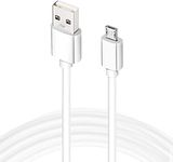 DragonTrading 3 Metre Extra Long White Micro Android USB Cable, High Speed Micro Sync USB Cable for PS4 controllers, Compatible with Samsung Galaxy S6/S7, Xbox, Nexus, Sony Phone and More