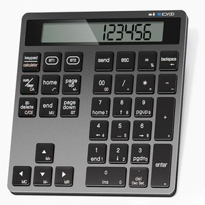 Awelbuy Rechargeable Wireless Number Pad for Laptop, Dual Bluetooth Number Keypad with Calculator Display, 34-Key Numeric Keypad for Windows, Mac, PC, Tablet
