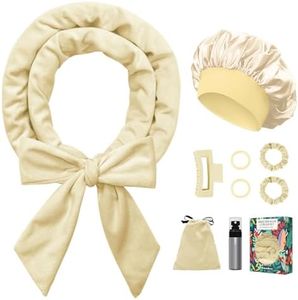 Gwabee Heatless Curls Overnight Hair Curler, 70" Soft Hair Curlers to Sleep In No Heat Curls Overnight, 9 PCS No Heat Curlers Set for Women - Champagne