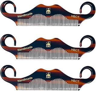 GBS 3 pk HBCT- Handle Bar Style - 5 1/4" Long - Anti Static No Cling No Snag Smooth Edges - Hand-Made of Quality Cellulose Acetate, Saw-Cut & Hand Polished