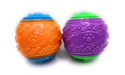 MATCHLESS Dog Beautiful New Amazing Scooby-Doo Durable Squeaky set of 2 Ball Play Fun Enjoyment Gift-Assorted, for All Breed Sizes