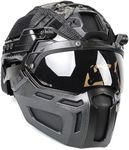 KBFLWBF Tactical Fast Helmet Set Adjustable Airsoft Helmet with Mask Helmets Cover and Goggles Lightweight Outdoor Tactical Gear for Paintball CS Hunting Airsoft Training A
