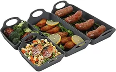 Silicone Baking Sheet Pan Dividers,Sturdy Heatproof Handles Nonstick Tray,Cooking Reimagined,Reusable Bakeware Set for Meal Prep,Easy to Clean,Air Fryer,Oven Safe
