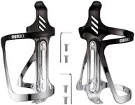 Corki Cycles Water Bottle Holder Aluminum Alloy Right and Left Entry Bike Water Bottle Holder for Road, Mountain and Gravel Bikes - Left Duo Pack - 2Pack - Black & Silver