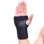 Compression Wrist Support Brace for Men & Women | Adjustable Wrist Support Wraps | Wrist Band Support Sleeve | Carpal Tunnel Brace for Pain Relief, Tendonitis, Arthritis, Gym, Sports (Black, Left)