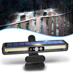 Outdoor Solar Lights, Clip On Solar Motion Lights Outdoor Waterproof, Solar Fence Lights Outside with 36 LEDs, 6000K Portable Solar Powered Security Light for Fence Garage Camping Driveway