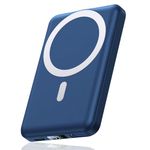 AOGUERBE Magnetic Wireless Portable Charger, 10000mAh Wireless Power Bank PD 22.5W Fast Charging with USB-C LED Display Mag-Safe Battery Pack Compatible for iPhone 12&13/ Pro/Mini/Pro Max,blue