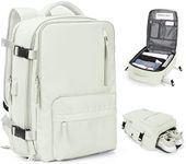 Cabin Bags for Travel, Underseat Carry on Hand Luggage Backpack for Women Airplane Approved Travel Backpack Personal Item Travel Bag 14 inch Laptop Backpack for Business Casual Work,C15-Moon White