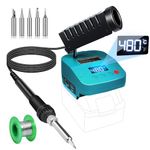 Cordless Soldering iron for Makita 18V Battery Fast Heating,Electric Digital LCD Soldering Station With USB and Type C Charge Ports,Portable Adjustable Solder iron kit for DIY,jewelry,Appliance Repair