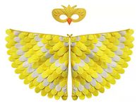 Halloween Bird Wings for Kids Dress Up Wings Cape Shawl with Mask Outfit for Boys Girls Role Play Party Favors