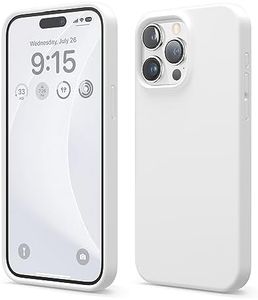 elago Liquid Silicone Case Compatible with iPhone 15 Pro Max Case, Premium Silicone, Full Body Protective Cover [4 Layer Shockproof Structure], Anti-Scratch Soft Microfiber Lining (White)