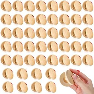 Lukmaa 48 Pcs Castanets Wooden Musical Instrument Wood Baby Castanet Hand Finger Castanets Rhythm Clap Board Educational Percussion Creative Music Instruments for Adults Kids Classroom Party Favors