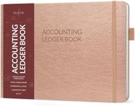 Skyline Accounting Ledger Book – Columnar Log Journal for Personal & Small Business Bookkeeping – Money Expense Log, Hardcover 10x7” (Rose Gold)