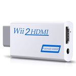 Wii to HDMI Converter, Zeato Wii to HDMI Adapter, Wii to HDMI 1080P 720P Connector Output Video & 3.5mm Audio - Supports All Wii Display Modes - White