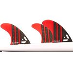 Dorsal Carbon Hexcore Thruster Surfboard Fins (3) Honeycomb FCS Base Red