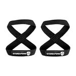 Gymreapers Figure 8 Lifting Straps for Deadlift, Powerlifting, Strongman, & Cross Training Strong Weightlifting Wrist Straps for Men, Women (Black, Large)