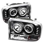 Spyder Auto Ford F250/F350 Super Duty/Ford Excursion Black Halogen LED Projector Headlight