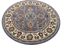 ADA RUGS Export Quality Handmade Tuffted Blended Pure Woollen Thick Round Carpet for Living Room, Bedroom and Hall Size 9 x 9 feet Round (270X270 cm) Color-Multi