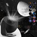 SOMKTN Planetarium Star Projector 2024 Upgrade, Realistic Starry Show Night Light, 4K 13 HD Film Discs, 360° Rotation, Space & Galaxy Projector for Kids & Adults Bedroom Christmas Decor (Gloss Black)