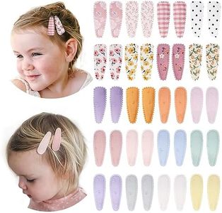 40 Pcs Girl Hair Clips Floral Print Toddler Hair Clips Non Slip Wrapped Snap Hairpins for Kids Barrettes Hair Accessories for Baby Toddler Girls（Pink）