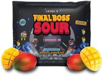 Final Boss Sour, Fun Dip, Extreme Super Sour Blue Raspberry Powder with Real Candy-Tasting Dried Mangoes, (3.5 Ounces Bag) - Vintage Old School 80s and 90s Party Candy