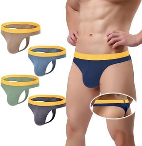 ZONBAILON Sexy Men's Thong Underwear Pack G-String Underwear Sexy Male Micro Thongs Butt-Flaunting Thong Low Rise T-Back Underpants Large