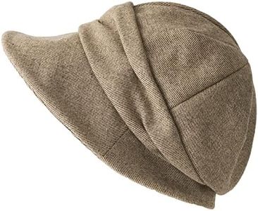 CHARM Womens Newsboy Winter Hat - Organic Cotton Bonnet Visor Casquette Chemo Cap Beige