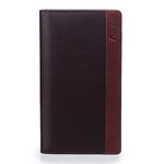 MAI SOLI Genuine Leather Passport Holder for Men & Women | Cheque Book Holder | Suitable for Credit Debit Card and Boarding Pass | 1 Transparent ID Window with Coin Pocket | Flap Closure - Brown