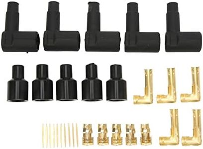 30PCS 90 Degree Spark Plug Boot Terminal Kit, Spark Plug Coil Wire Boot Kit, Premium Material, Long Service Life, Fine Workmanship, Fit for 6-10mm Wires