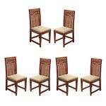 Handwoody Wooden Dining Chairs Only | Wooden Dining Chairs | Dining Room Furniture with Cushions | Dining Chair Set of 6 | Study Chair with Cushion for Dining Honey