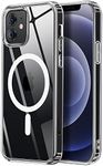 Yzoiko Magnetic Crystal Clear for iPhone 12 & 12 Pro Case [Strong Magnets][Never Yellow][MIL-Grade Drop Tested] Compatible with MagSafe Protective Slim Cover 6.1'',Clear