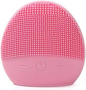 Mini Silicone Facial Cleansing Brush - FEITA Waterproof Silicon Face Cleaner and Electric Masager System for All Skin Types (Pink)