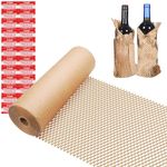 Walkpet Honeycomb Packing Paper Wrap 15"x131' Sustainable Alternative to Bubble Wrap for Moving Shipping/Gift, Biodegradable & Fully Recyclable Bubble Paper Wrapping with 20 Fragile Sticker……