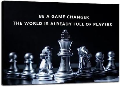 Arte de pared inspirador Be A Game Changer The World Is Already Full Of Players Motivational Chess Posters Pictures Office Wall Decor Print Canvas Painting Home Living Room Decor Framed [12" W X 18"H]