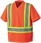 Pioneer Breathable High Visibility Work Safety T-Shirt, Polyester Mesh, Orange, L, V1050450-L