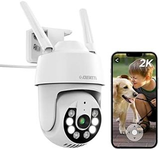 DEATTI Camara de Vigilancia WiFi Exterior, 2K Cámara IP PTZ para Exterior, CloudEdge App, Audio Bidireccional, Detector de Movimiento, Visión Nocturna, IP66, Soporta Tarjeta SD de 128G (No Incluido)