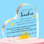 QMVMV Teacher Gifts for Women Men, Thank You Gifts for Teacher, Acrylic Plaque Teacher Teacher's Day Gifts, Leaving Going Away Retirement Appreciation Gifts for Teacher