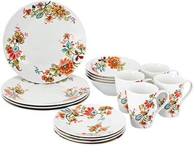 Gibson 16 Piece Doraville Floral Dinnerware Set, Multicolor